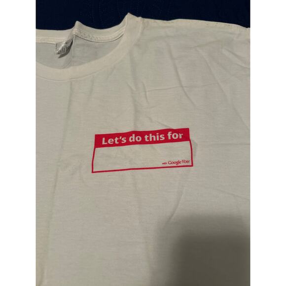 NWOT Google Fiber Men's Short Sleeve T Shirt Made in USA 100% Cotton Size XL - Picture 3 of 6